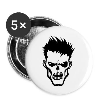 Zombie Untoter Halloween Horror - Buttons groß 56 mm (5er Pack) - Weiß - Vorne