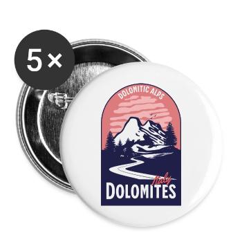 Dolomites Italy Mountain Sunset - Buttons large 2.2''/56 mm (5-pack) - white - Front
