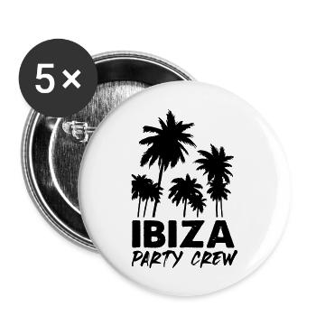 ibiza PARTY CREW - Buttons large 2.2''/56 mm (5-pack) - white - Front