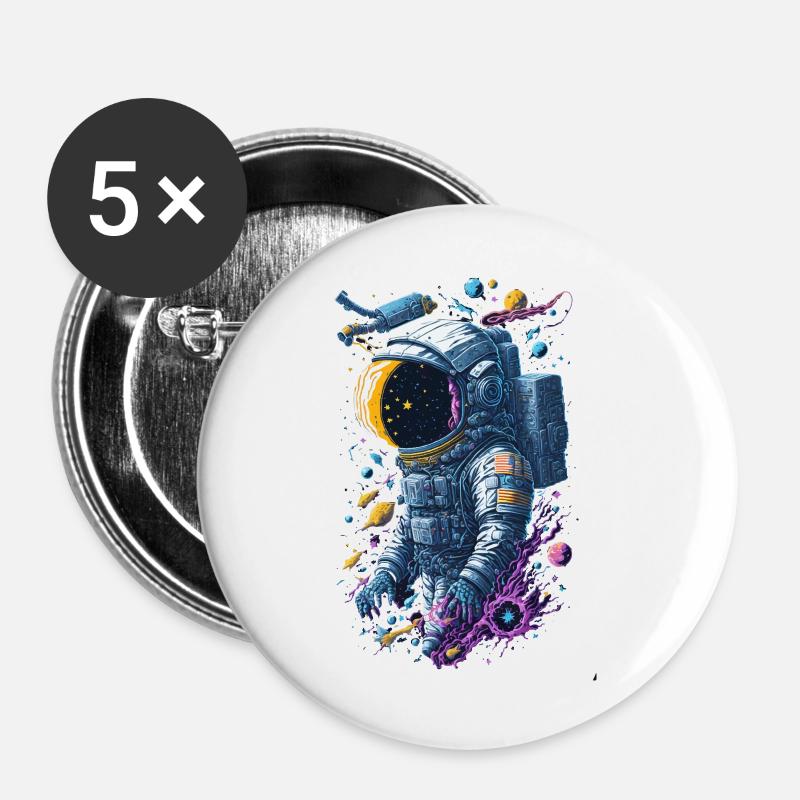 Astronaut - Buttons large 2.2''/56 mm (5-pack) - white