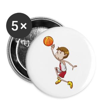 Ballsport - Buttons groß 56 mm (5er Pack) - Weiß - Vorne