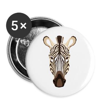 Wildtiere - Buttons groß 56 mm (5er Pack) - Weiß - Vorne