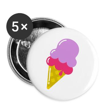 Sommer - Buttons groß 56 mm (5er Pack) - Weiß - Vorne