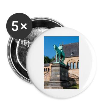 Reiterstandbild Wilhelms I. in der Kaiserpfalz - Buttons groß 56 mm (5er Pack) - Weiß - Vorne