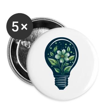 Flower and bulb - Buttons large 2.2''/56 mm (5-pack) - white - Front
