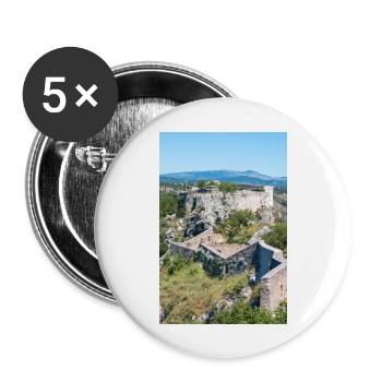 Festung Knin (Kninska tvrđava) Kroatien - Buttons groß 56 mm (5er Pack) - Weiß - Vorne