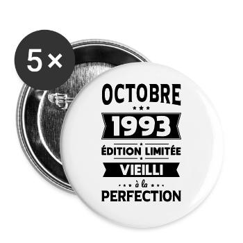Anniversaire 30 ans - Octobre 1993 Perfection - Lot de 5 grands badges (56 mm) - blanc - Devant