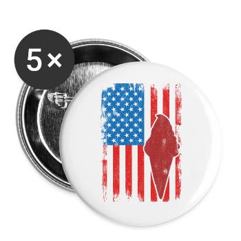 Eiscreme 4. Juli USA - Buttons groß 56 mm (5er Pack) - Weiß - Vorne