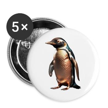 Le Pingouin de Bronze - Lot de 5 grands badges (56 mm) - blanc - Devant