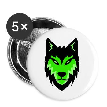 wolf - Buttons groß 56 mm (5er Pack) - Weiß - Vorne