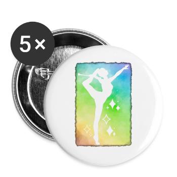 Twirler raindow background - Buttons large 2.2''/56 mm (5-pack) - white - Front