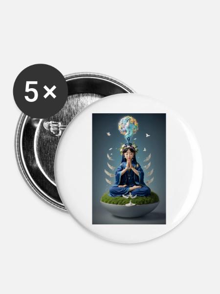 Einklang & Harmonie - Buttons groß 56 mm (5er Pack) - Weiß