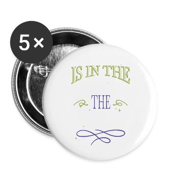 Drôle de menuisier papaDesign Happy Fun Mason - Lot de 5 grands badges (56 mm) - blanc - Devant