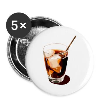 Coffee Drink Illustration - Buttons large 2.2''/56 mm (5-pack) - white - Front