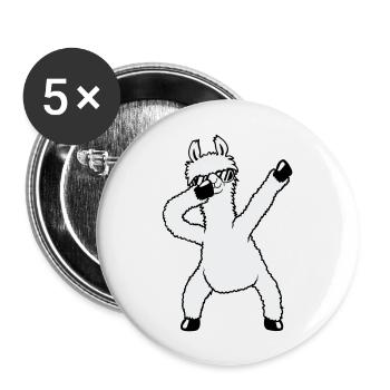 Drôle de Dabbing Dab Dance Llama Cool Lunettes de soleil - Lot de 5 grands badges (56 mm) - blanc - Devant