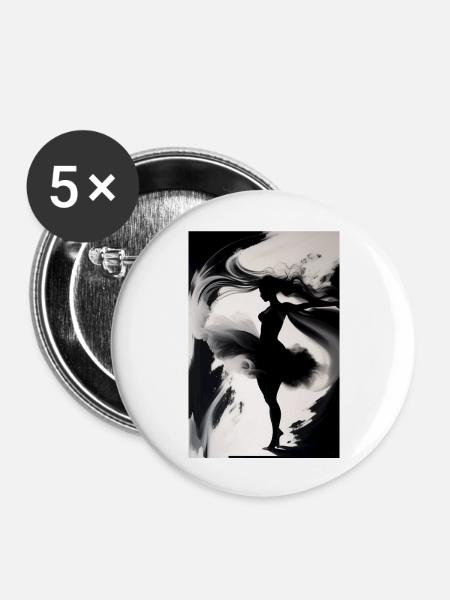 Tänzerin - Buttons groß 56 mm (5er Pack) - Weiß