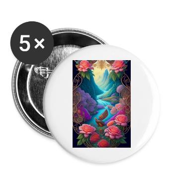 Zauberhaftes Paradis (Jones) - Buttons groß 56 mm (5er Pack) - Weiß - Vorne