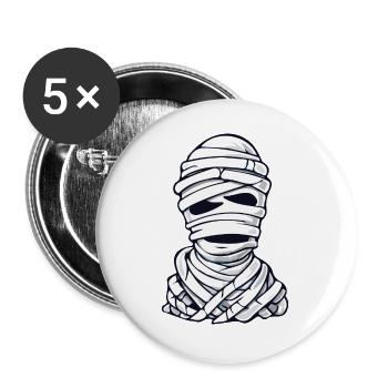 Klassische Mumie Cartoon Muster - Buttons groß 56 mm (5er Pack) - Weiß - Vorne
