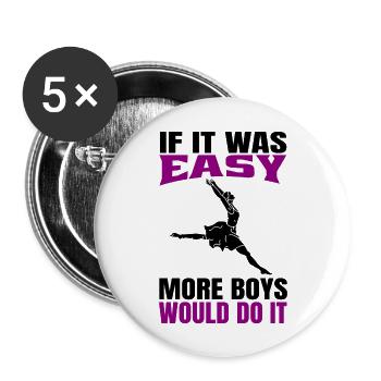 Ballet Dancer Gift Dance Ballerina Dance Class - Lot de 5 grands badges (56 mm) - blanc - Devant