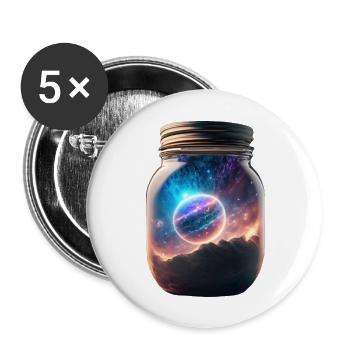 Universe in a glass - Buttons large 2.2''/56 mm (5-pack) - white - Front