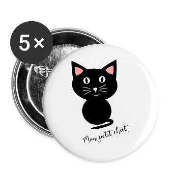 NOËL. ANNEE. ANNIVERSAIRE. RETRAITE. PAPA. MAMAM. - Lot de 5 grands badges (56 mm) - blanc - Devant