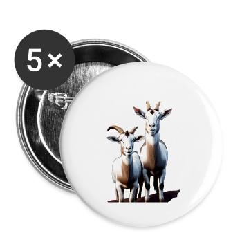 CHÈVRES II - Lot de 5 grands badges (56 mm) - blanc - Devant