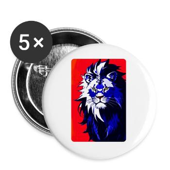 Blauer Löwe (Design 2) - Buttons groß 56 mm (5er Pack) - Weiß - Vorne