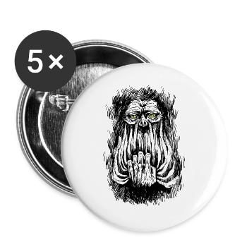 LEISES SCREM - Buttons groß 56 mm (5er Pack) - Weiß - Vorne