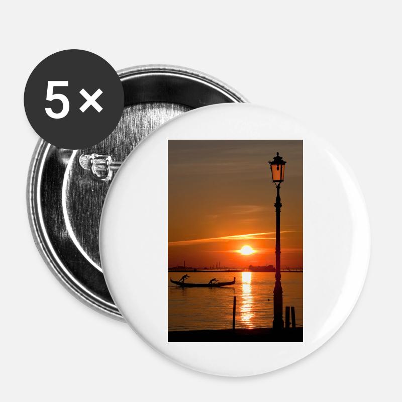 Sunset over Venice - Buttons large 2.2''/56 mm (5-pack) - white