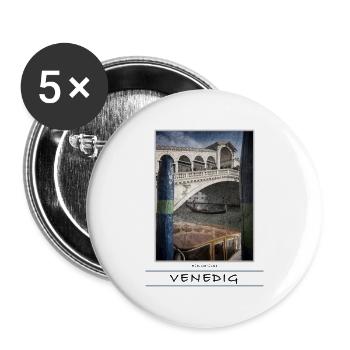 Pont du Rialto de Venise - Lot de 5 grands badges (56 mm) - blanc - Devant