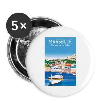 MARSEILLE MADRAGUE DE MONTREDON - Buttons large 2.2''/56 mm (5-pack) - white - Front