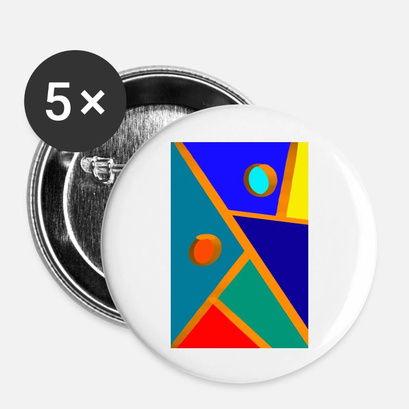 Abstract art - Buttons large 2.2''/56 mm (5-pack) - white