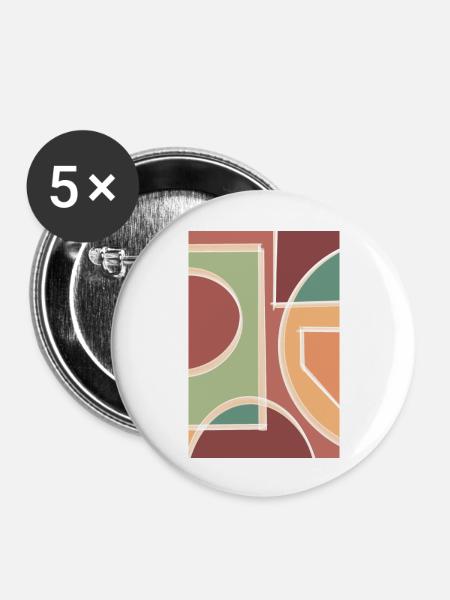 Herbstfarben - Buttons groß 56 mm (5er Pack) - Weiß