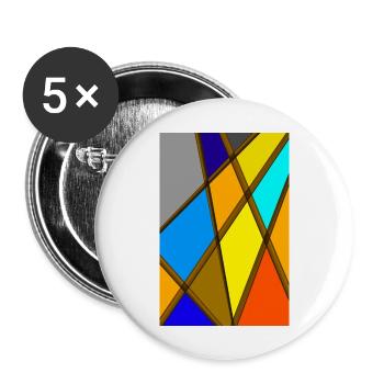 Bunte abstrakte Kunst - Buttons groß 56 mm (5er Pack) - Weiß - Vorne