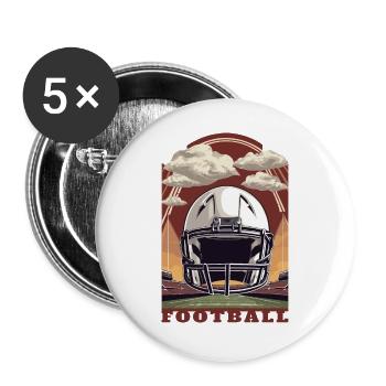 Casque de football - Lot de 5 grands badges (56 mm) - blanc - Devant