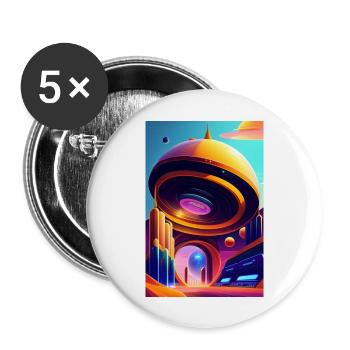 Retro Arcade - Buttons large 2.2''/56 mm (5-pack) - white - Front