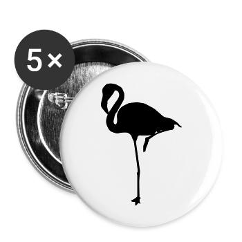 flamingos - Buttons groß 56 mm (5er Pack) - Weiß - Vorne