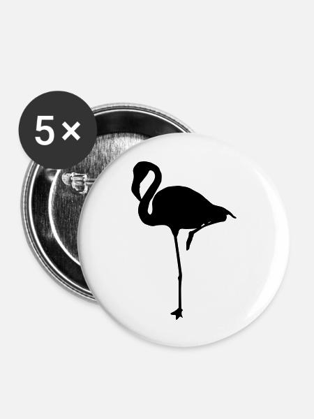 flamingos - Buttons groß 56 mm (5er Pack) - Weiß