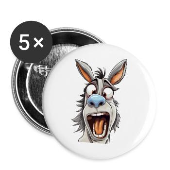 Crazy Ass - crazy cool ass - Buttons large 2.2''/56 mm (5-pack) - white - Front