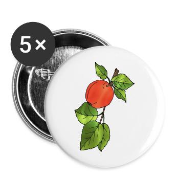 Apfel - Buttons groß 56 mm (5er Pack) - Weiß - Vorne