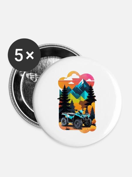 Quad & Offroad - Buttons groß 56 mm (5er Pack) - Weiß