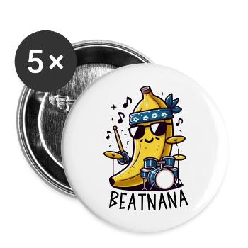 Beat Peel: Banana's Rhythmic Jam - Buttons large 2.2''/56 mm (5-pack) - white - Front