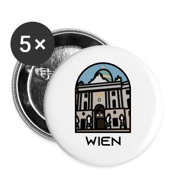 Wien - Hofburg - Buttons groß 56 mm (5er Pack) - Weiß - Vorne