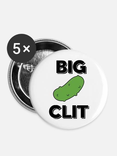 Big Clit - Buttons groß 56 mm (5er Pack) - Weiß