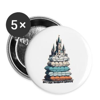 Betten Burgen Bauer - Buttons groß 56 mm (5er Pack) - Weiß - Vorne