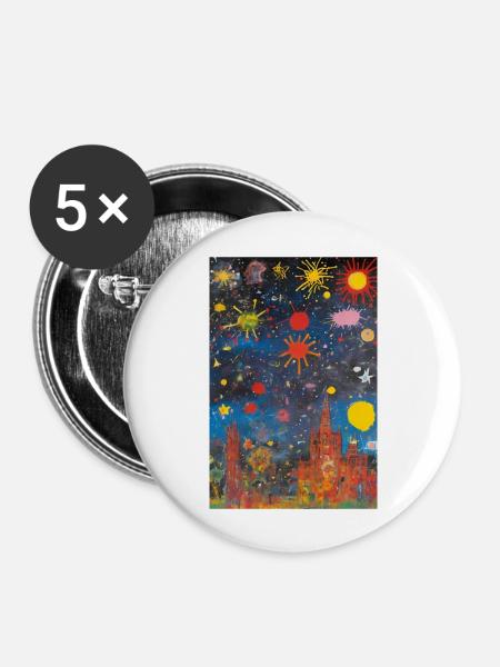 Stadtträume - Buttons groß 56 mm (5er Pack) - Weiß