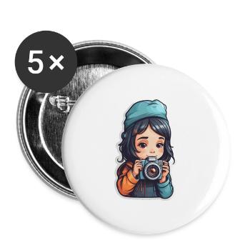 Snapshot Dreams - Lot de 5 grands badges (56 mm) - blanc - Devant