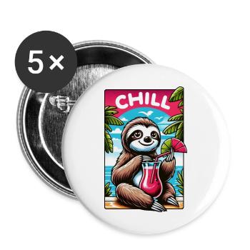 Chill - Buttons large 2.2''/56 mm (5-pack) - white - Front