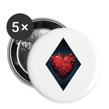 La renaissance d’un cœur - Lot de 5 grands badges (56 mm) - blanc - Devant