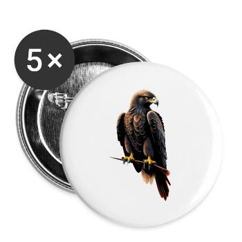 Le Faucon - Lot de 5 grands badges (56 mm) - blanc - Devant